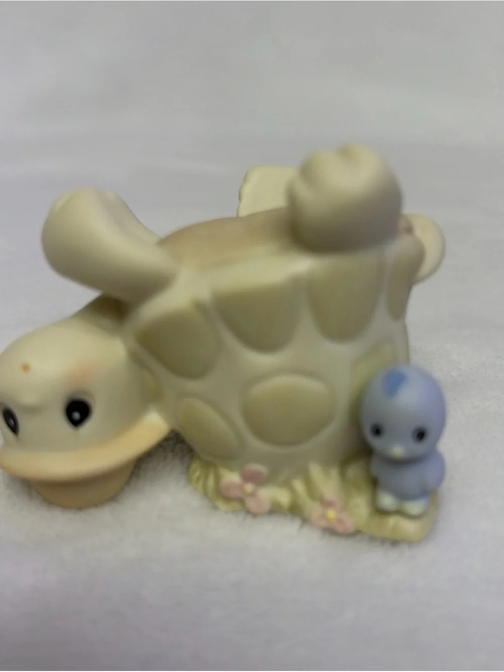Precious Moments Cream Turtle Figurine with Blue Companion